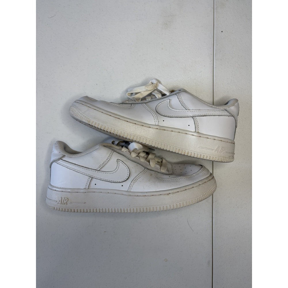 Nike Air Force 1 Low Triple White Leather Sneakers Kids 4.5Y Womens 6 314192-117